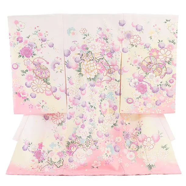 お宮参り(女の子)レンタル 0304 ピンク 桜花車