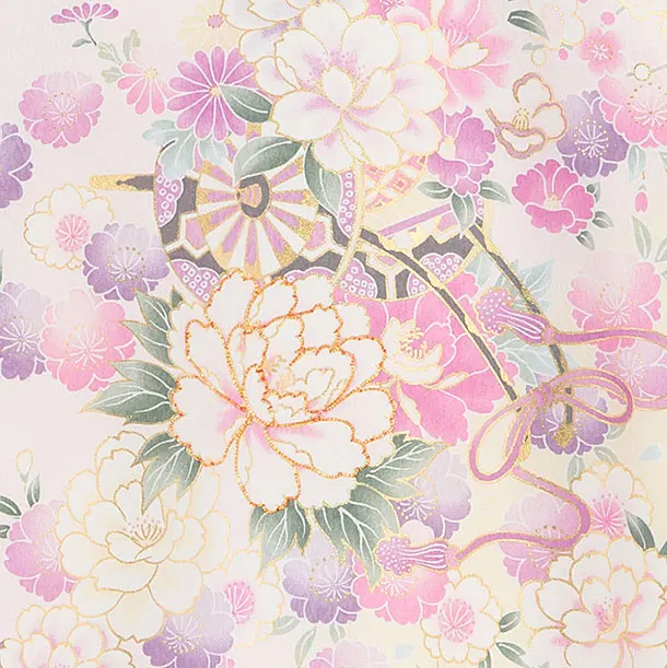 お宮参り(女の子)レンタル 0304 ピンク 桜花車