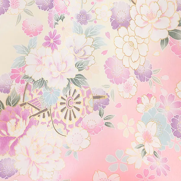 お宮参り(女の子)レンタル 0304 ピンク 桜花車