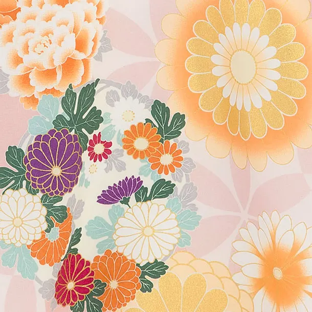 お宮参り(女の子)レンタル 0307 ピンク 花七宝