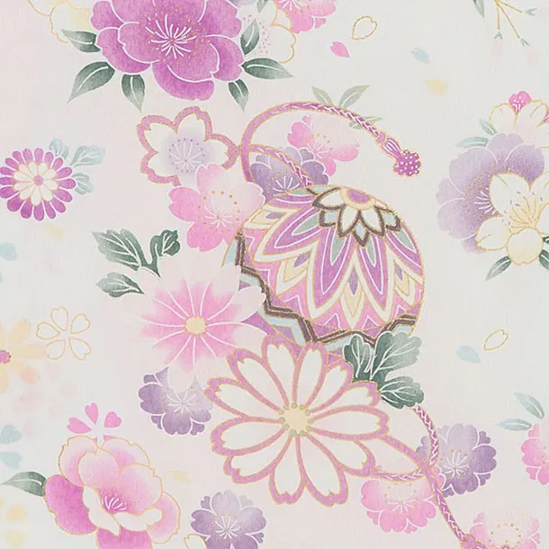 【夏用】【単衣】お宮参り(女の子)レンタル 0315 白 花まり