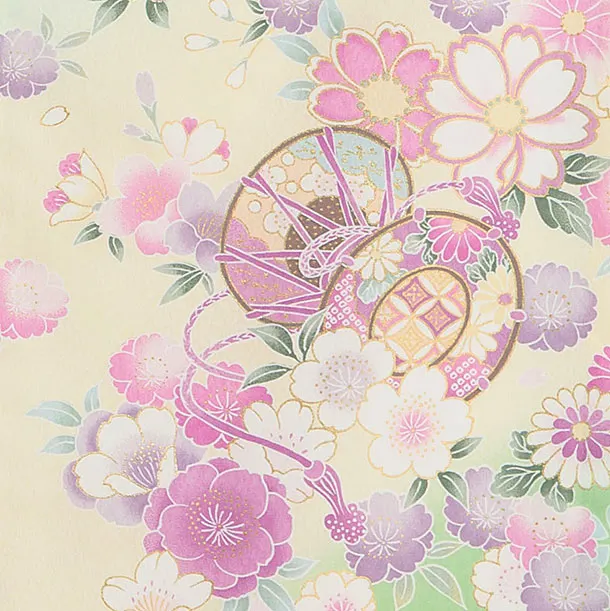 【夏用】【単衣】お宮参り(女の子)レンタル 0317 薄黄緑 花まり