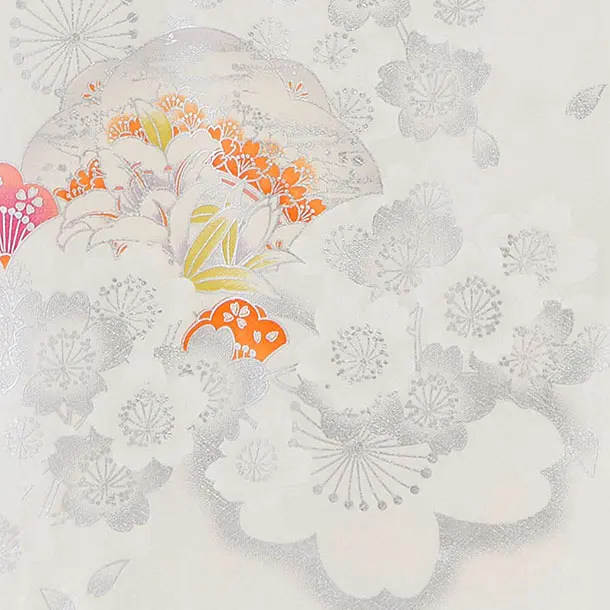 【正絹】お宮参り(女の子)レンタル 0318 白 牡丹桜