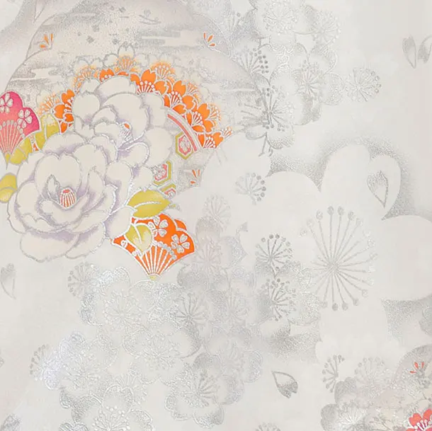 【正絹】お宮参り(女の子)レンタル 0318 白 牡丹桜