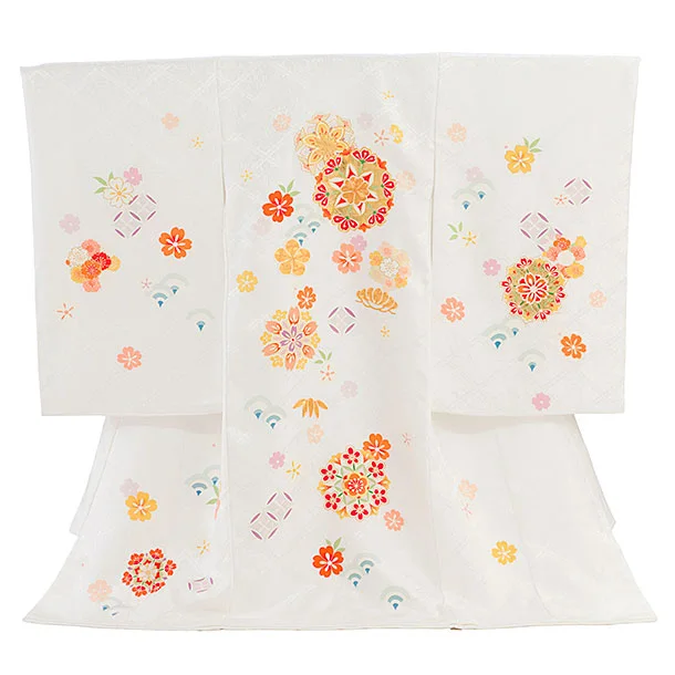 【正絹】お宮参り(女の子)レンタル 0320 白 花華