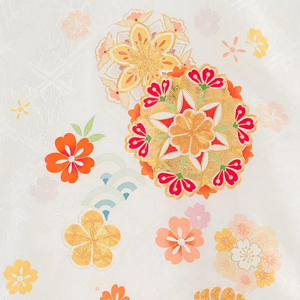 【正絹】お宮参り(女の子)レンタル 0320 白 花華