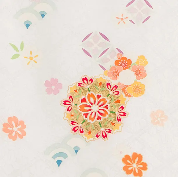 【正絹】お宮参り(女の子)レンタル 0320 白 花華