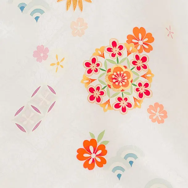 【正絹】お宮参り(女の子)レンタル 0320 白 花華