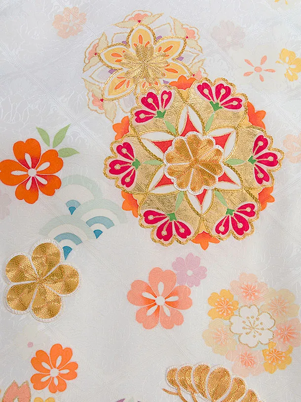 【正絹】お宮参り(女の子)レンタル 0320 白 花華