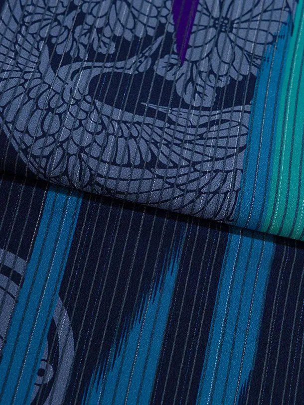 簡単七五三レンタル(5歳男児) 0634 九重／紺 丸紋／グレー菱柄袴