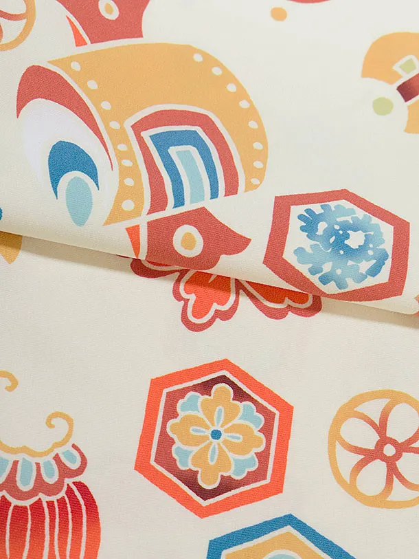 七五三レンタル(3歳男児被布) 0648 花わらべ／ベージュ×クリーム 宝尽くし