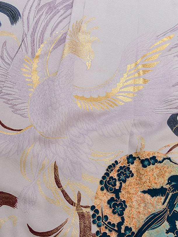 かんたん七五三レンタル(5歳男児) 0665 グレー 鳳凰／黒金花亀甲袴