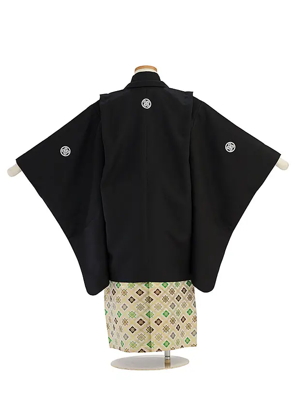 かんたん七五三レンタル(5歳6歳男児) 0698 黒紋付／金菱袴