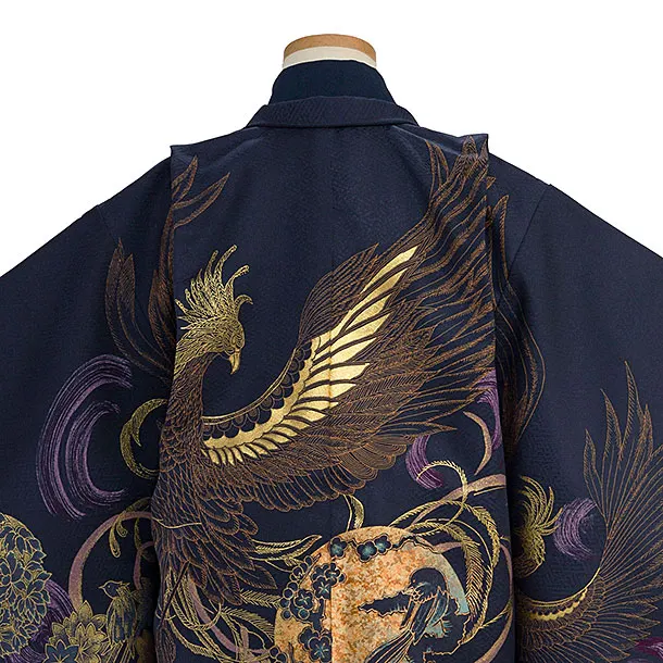 かんたん七五三レンタル(5歳6歳男児) 0704 紺 鳳凰／金亀甲袴