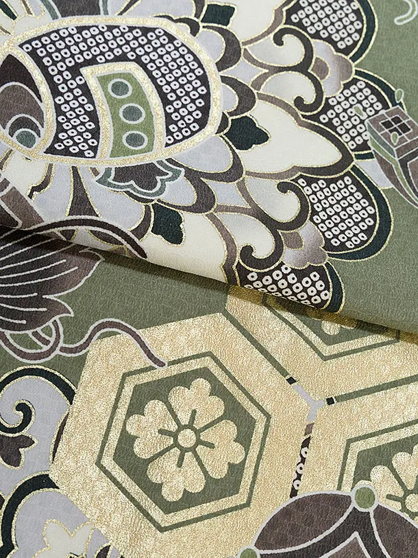 簡単七五三レンタル(5歳6歳男児) 0707 モスグリーン 亀甲／ブルーグレー袴