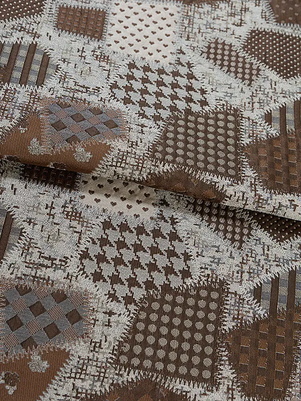 かんたん七五三(5歳男児) 0724 茶色 パッチワーク模様／茶色袴