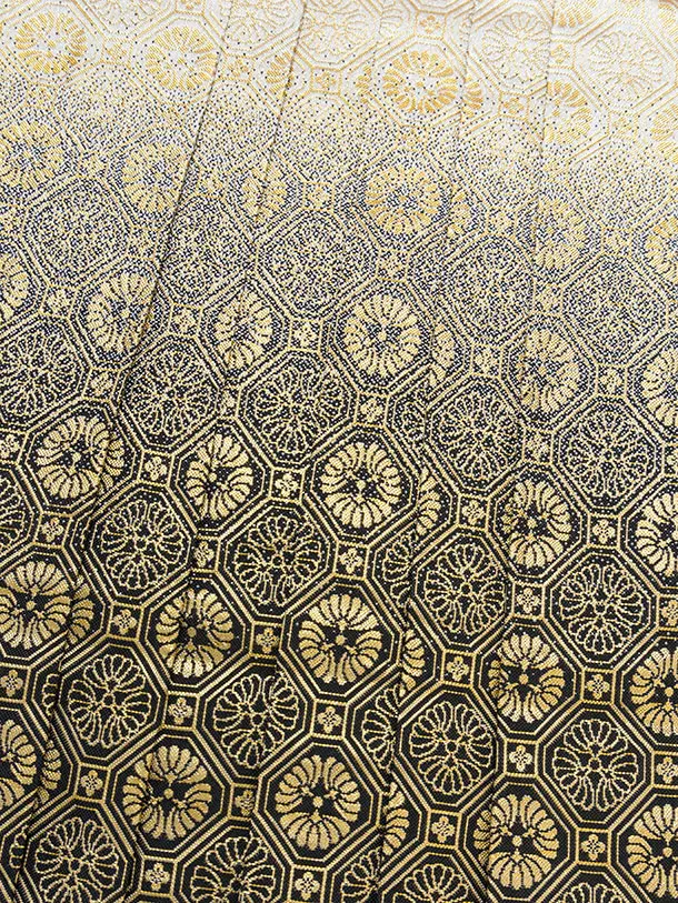 【正絹】七五三レンタル(5歳男児) 0737 黒 鷹松／金ぼかし三ツ割菊袴