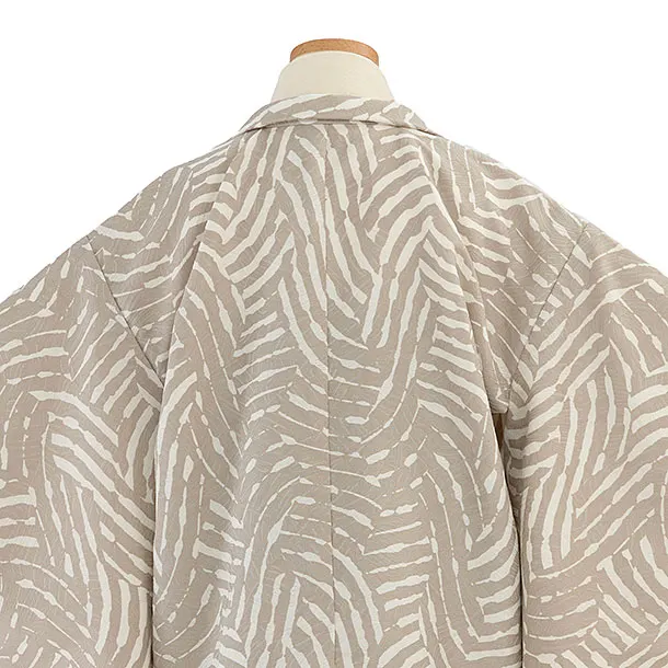 七五三レンタル(5歳6歳男児) 0739 オフホワイト リーフ柄／オリーブ袴