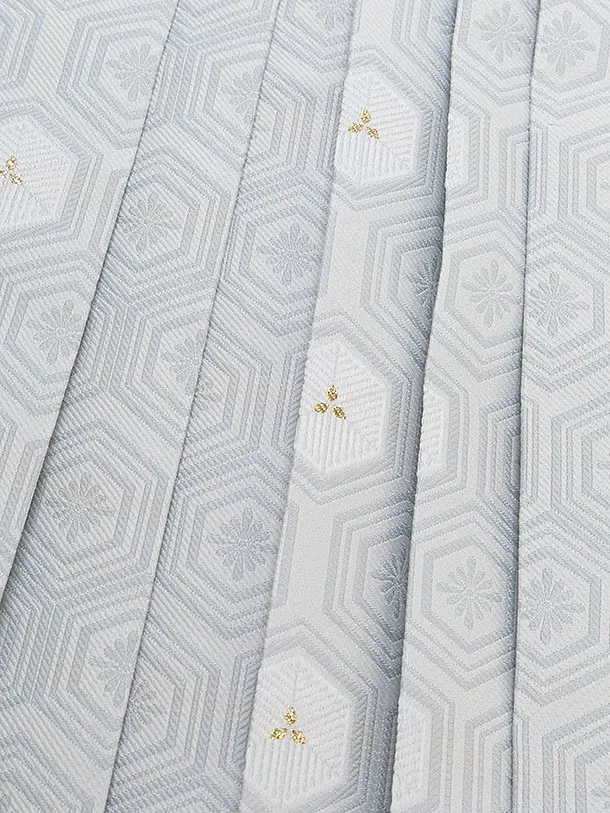 簡単七五三(5歳6歳男児)0748 華徒然／グレー×緑 片身替わり／グレー亀甲袴