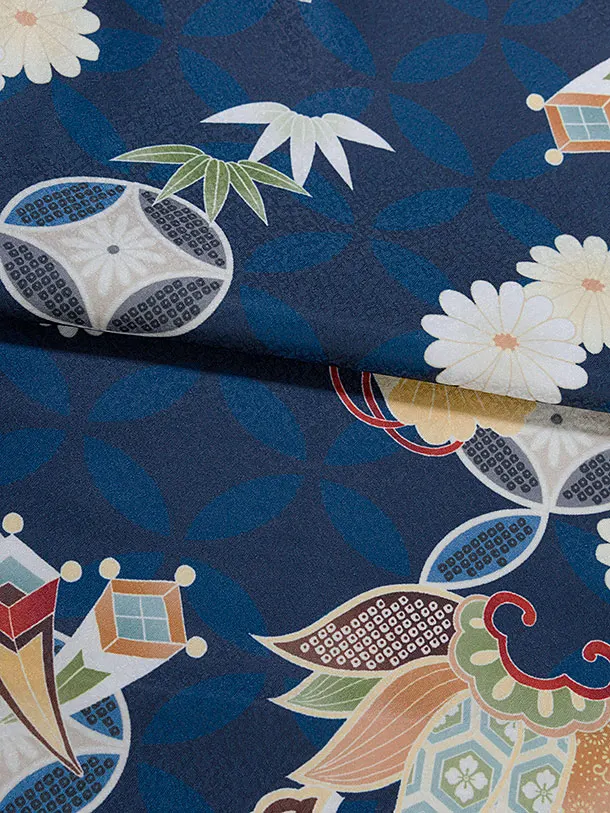 七五三レンタル(3歳男児被布) 0761 青ぼかし×紺 七宝