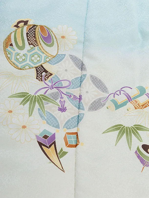 七五三レンタル(2歳3歳男児被布) 0764 水色ぼかし×水色 宝