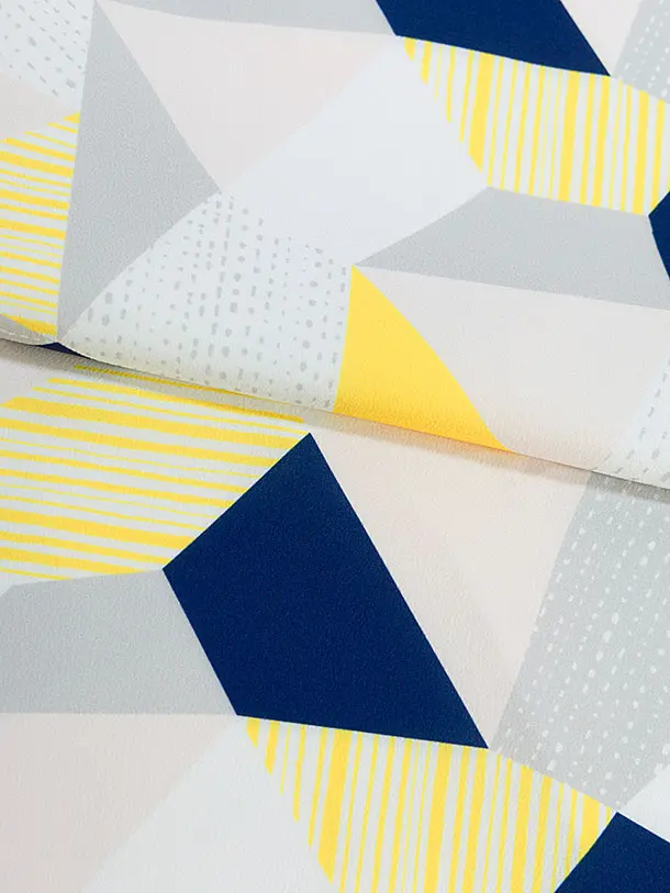 七五三レンタル(5歳男児) 0776 黄紺白グレー幾何学模様／金亀甲七宝つばぎ袴