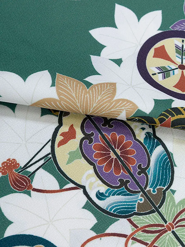 七五三レンタル(2歳3歳男児被布) 0779 白紺ぼかし 鷹×緑 青海波