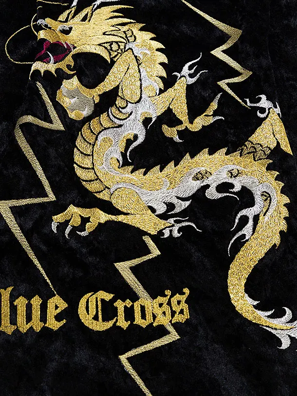 七五三レンタル(5歳男児) C052 黒ベルベット 龍 ／黒七宝袴