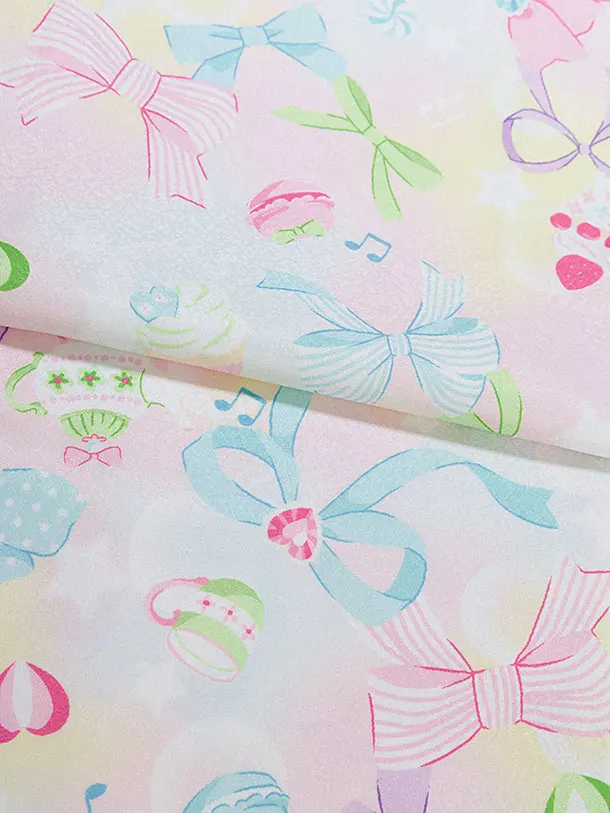 七五三(3歳女児)0150 PitaPita／水色 ドット×淡いピンク リボン