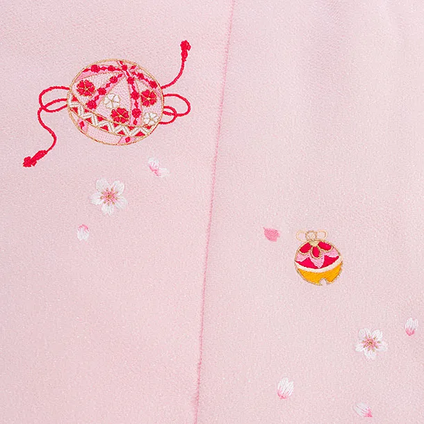 七五三レンタル(3歳女児被布) 0178 ピンク×ピンク クリーム 鹿の子