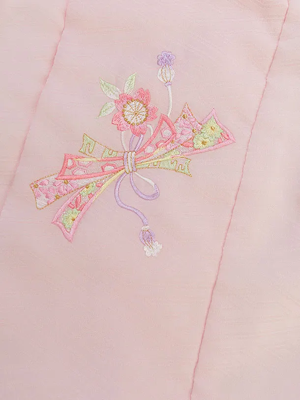 七五三レンタル(3歳女児被布) 0261 式部浪漫／ピンク×ピンク 花丸