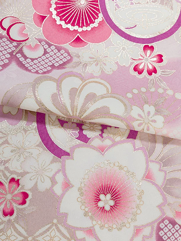 七五三レンタル(3歳女児被布) 0270 ピンク×ピンク 花華