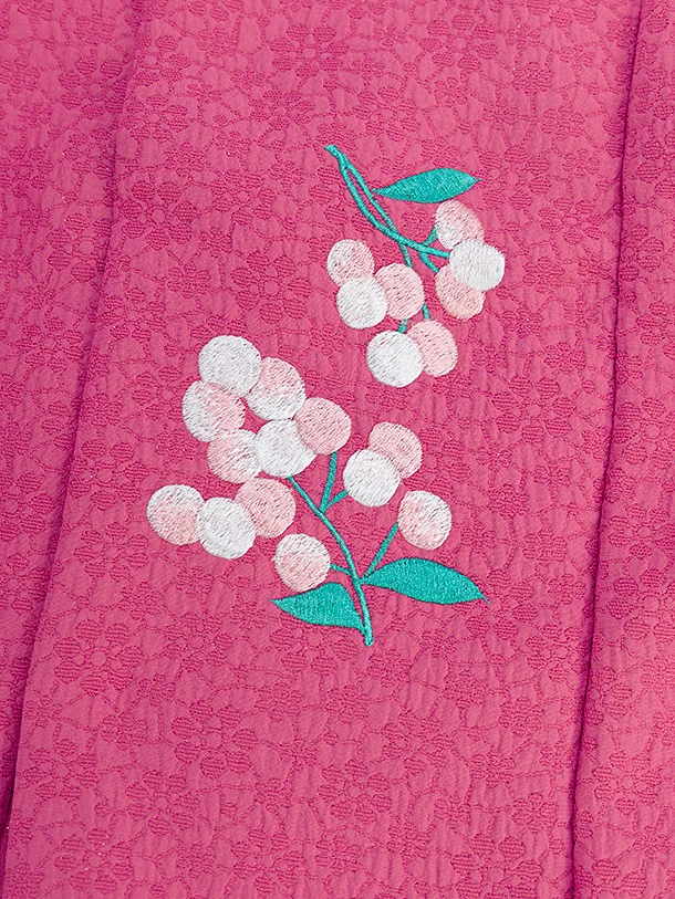 七五三レンタル(2歳女児被布) 0279 花わらべ／ピンク×オフホワイト 花華