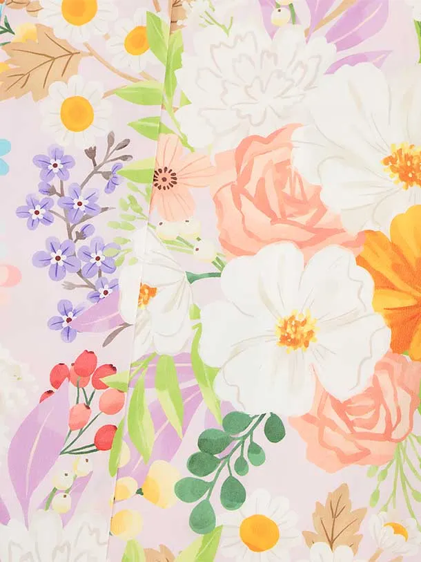 七五三(7歳女児結び帯) F368 花わらべ／ピンクパープル カラフルフラワー