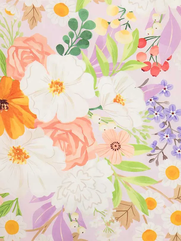 七五三(7歳女児結び帯) F368 花わらべ／ピンクパープル カラフルフラワー