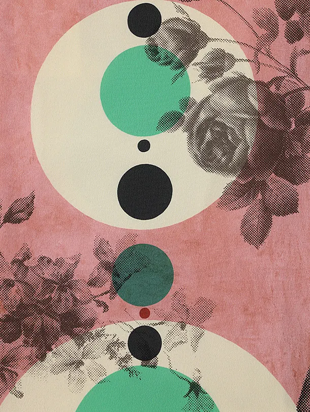 七五三レンタル(7歳女児結び帯) F408【germer】連なる円 ピンク