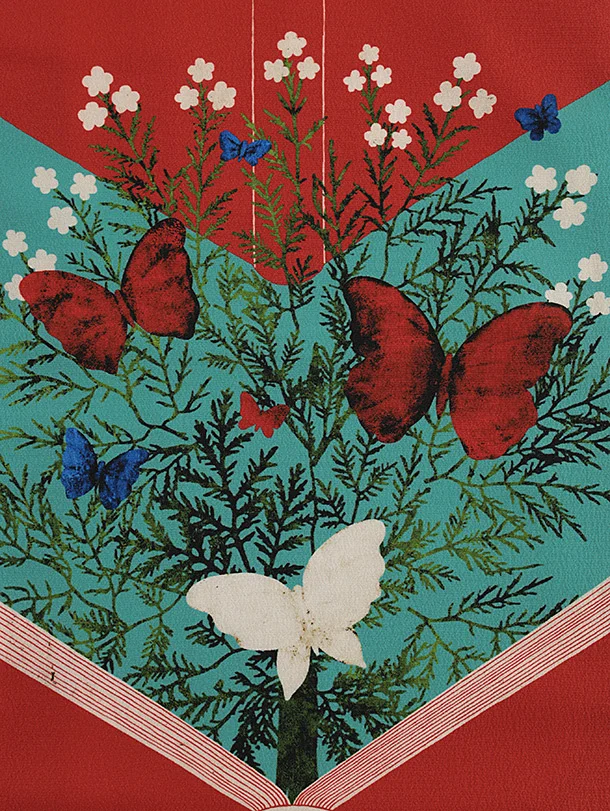 七五三レンタル(7歳女児結び帯) F409【germer】絵本 赤×緑