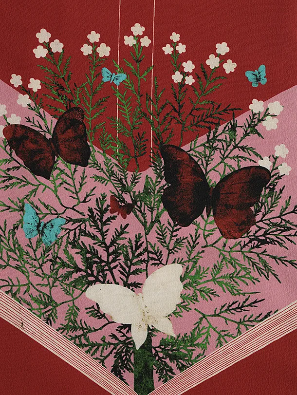 七五三レンタル(7歳女児結び帯) F410【germer】絵本 赤×ピンク