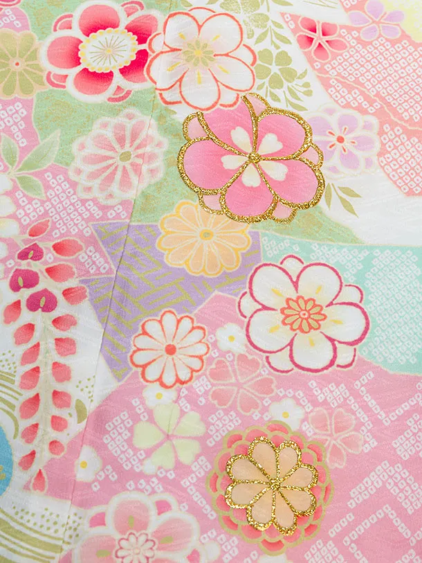 七五三レンタル(5歳女児結び帯) F412 式部浪漫／水色 辻ヶ花