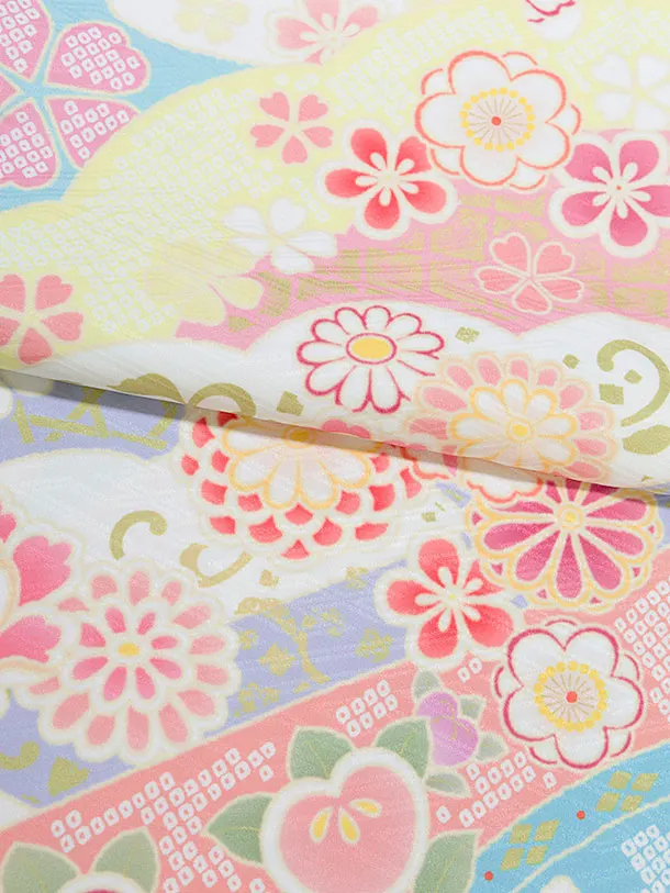 七五三レンタル(5歳女児結び帯) F412 式部浪漫／水色 辻ヶ花