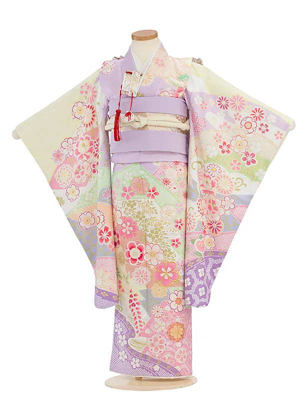 七五三レンタル(5歳女児結び帯) F413 式部浪漫／藤色 辻ヶ花