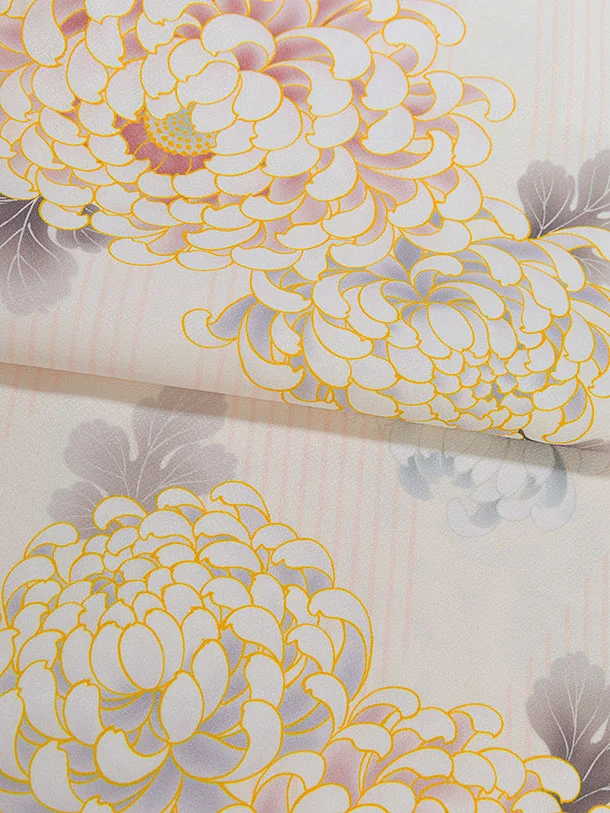 七五三レンタル(5歳女児結び帯) F434 ペールオレンジ 菊矢羽