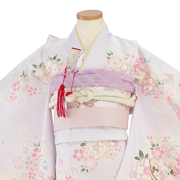 七五三レンタル(7歳女児結び帯) F439 薄紫 桜まり