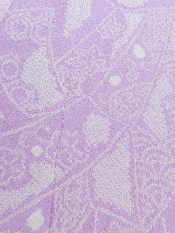 【正絹】【総絞り】七五三レンタル(7歳女児袋帯) F442 ラベンダー 熨斗柄