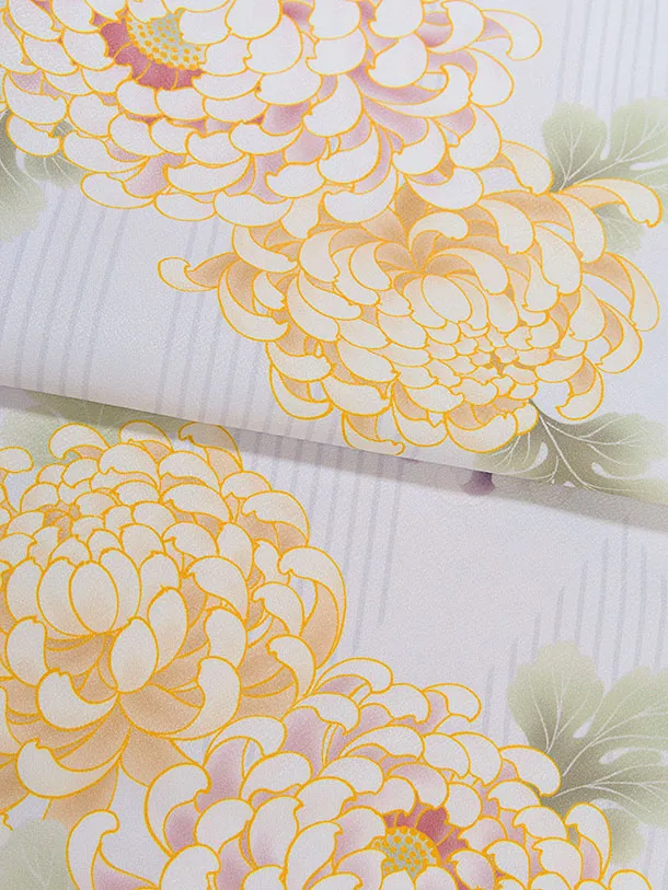 七五三レンタル(7歳女児結び帯) F454 淡グレー 菊矢羽