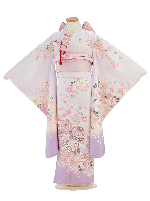 七五三レンタル(7歳女児結び帯) F462 薄紫 桜まり