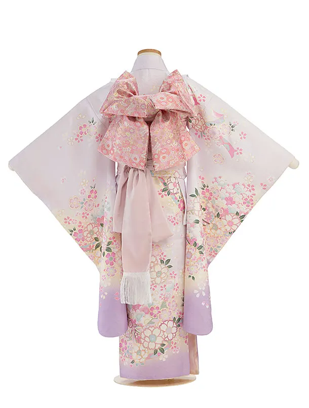 七五三レンタル(7歳女児結び帯) F462 薄紫 桜まり