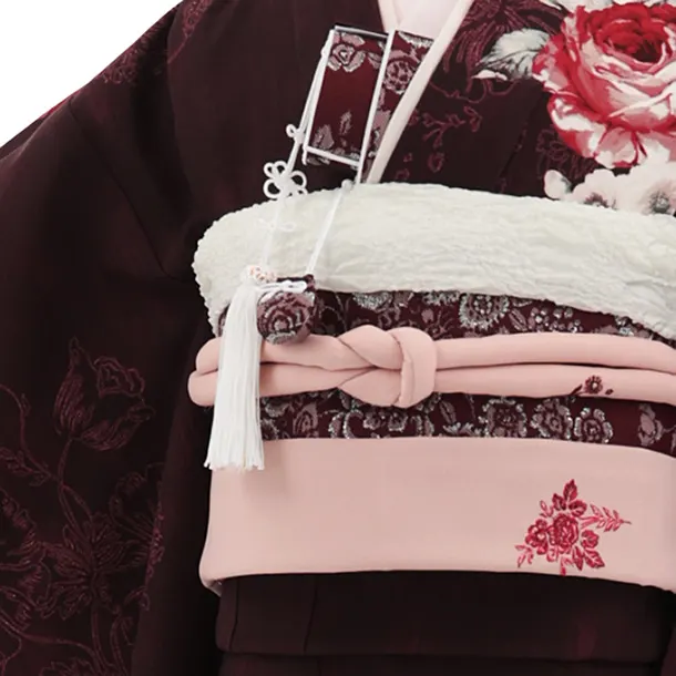 七五三(7歳女児結び帯) F483 JILL STUART／深赤紫 ローズ