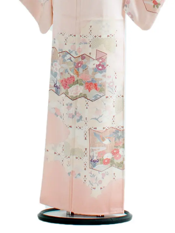 訪問着レンタル 234 ピンク 古典柄