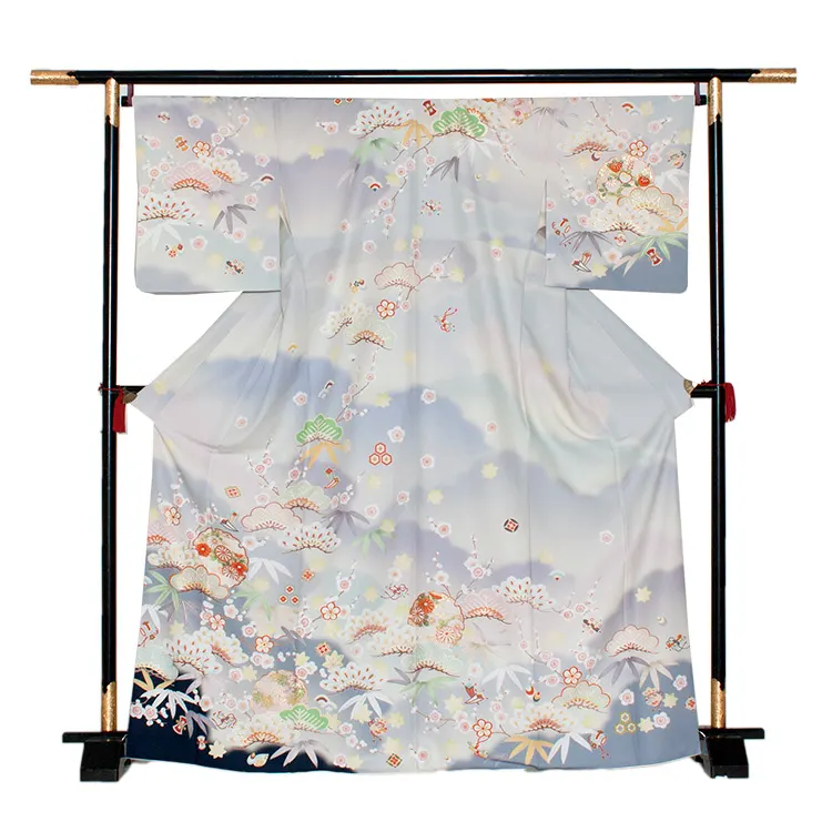 訪問着 267 ブルーグレージャパンスタイル